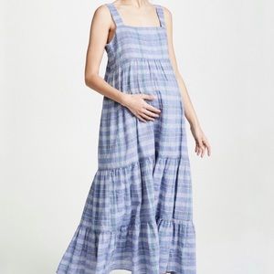 Hatch The Jules Dress Blue Plaid Chambray